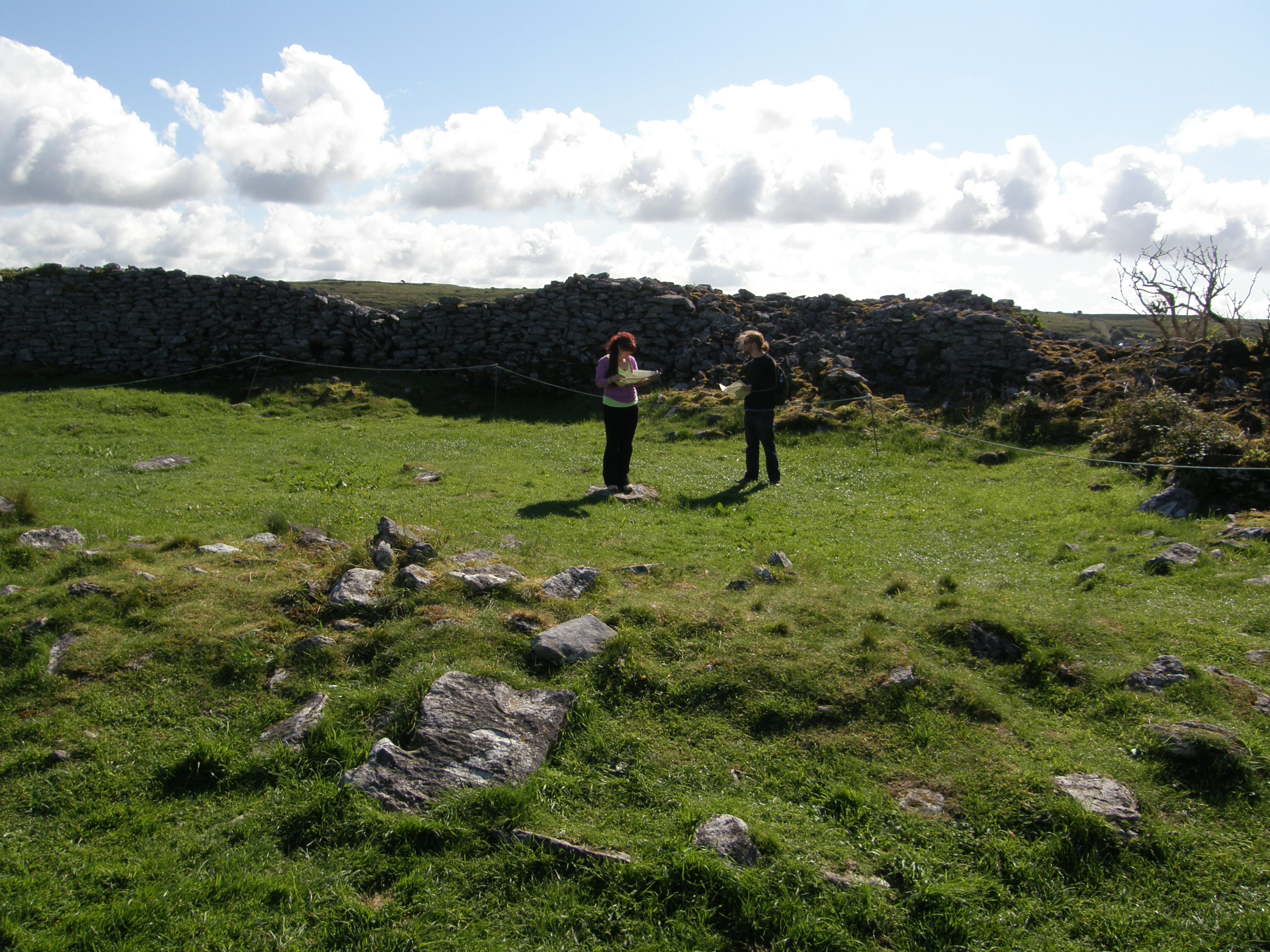Caitlin and Jeff Studying the Caherconnell Ring Fort Interior
