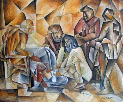 Jesus Washing the Feet of His Disciples by Michal Splho