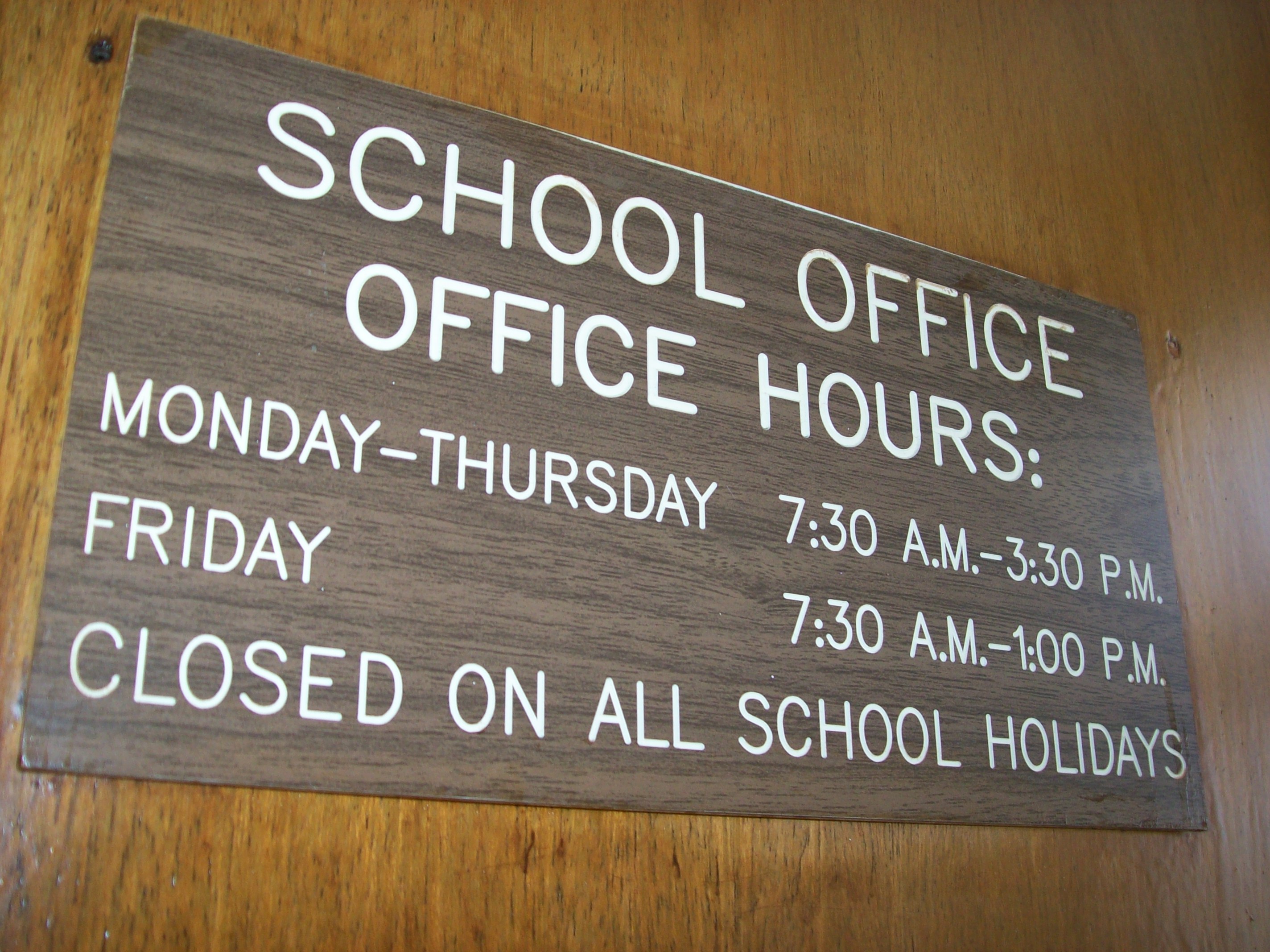 School Office Sign