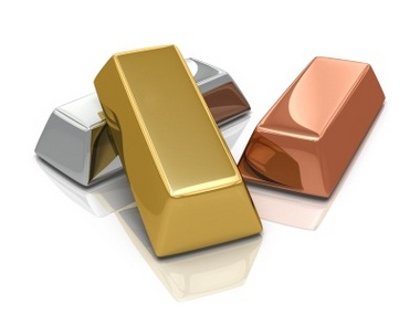 Gold silver and bronze bars